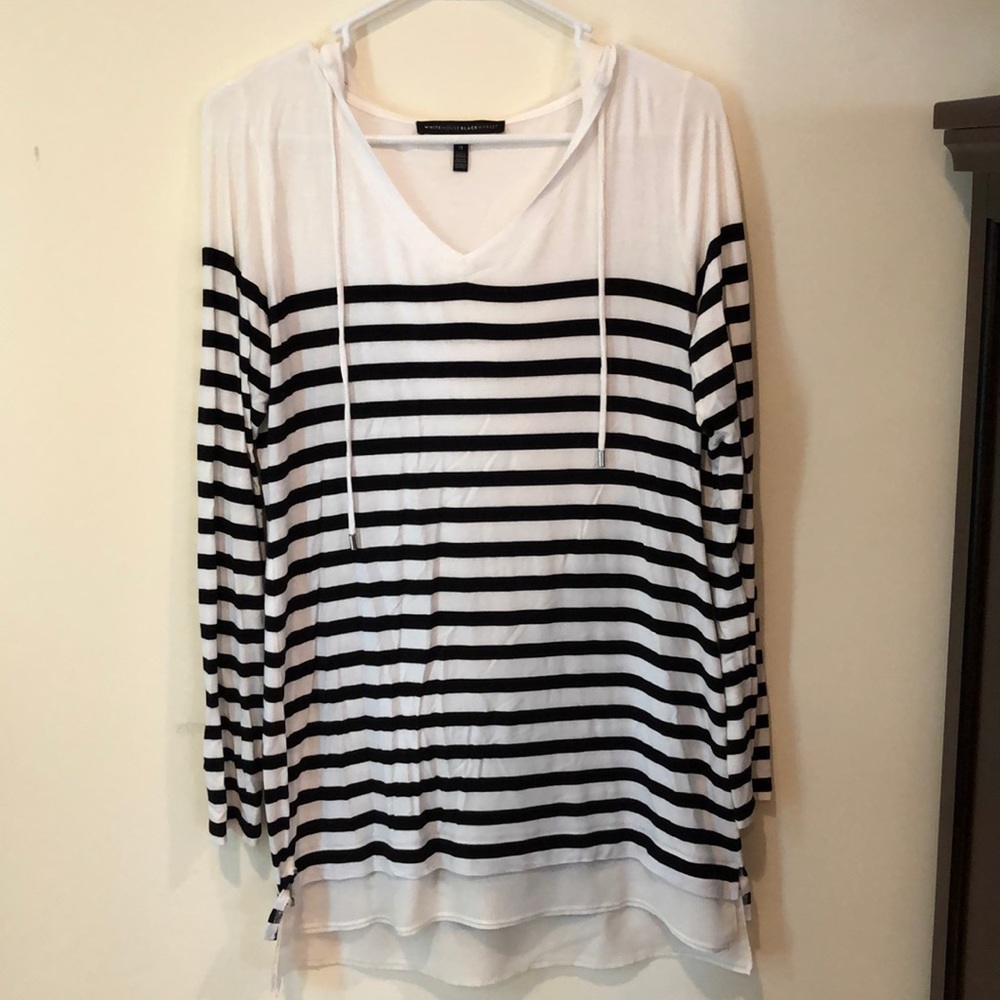 WHBM striped hooded knit tunic